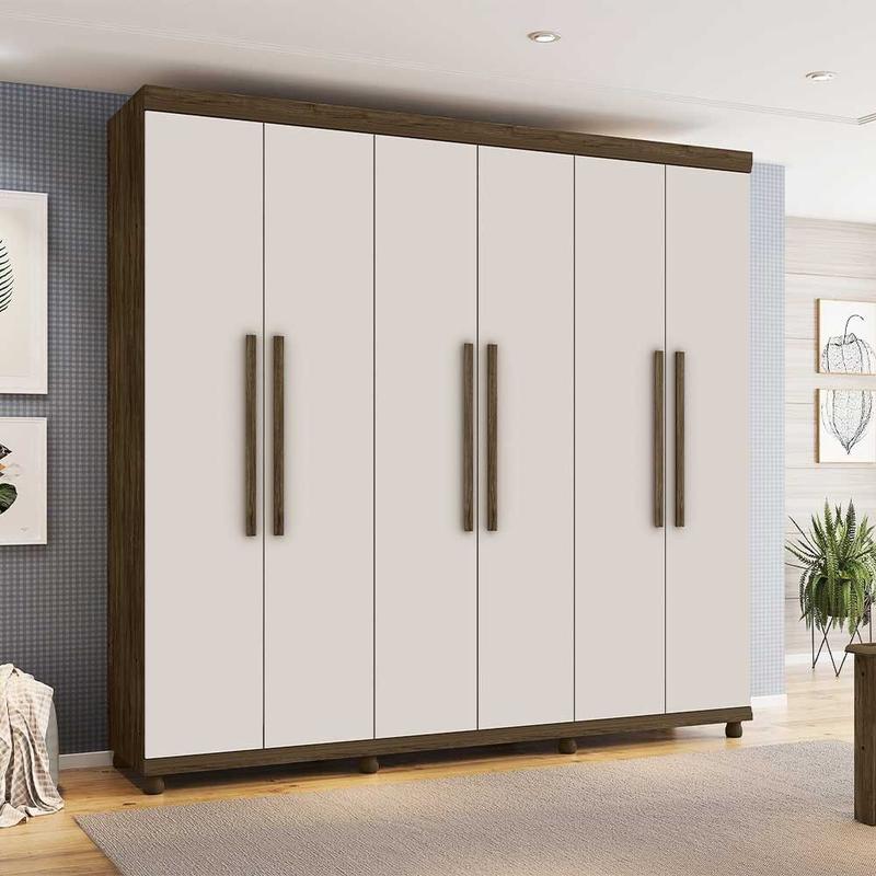 Guarda Roupa Gênova 100% MDF 6 Portas 3 Gavetas com Pés - Lanza